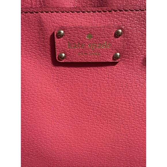 Kate Spade New York Pink Pebbled Leather Tote Gold Hardware Bag - Picture 2 of 9